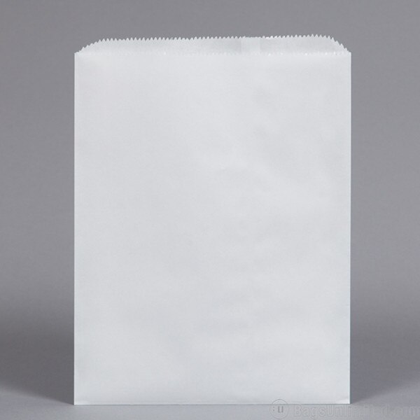 Flat Merchandise Bags. White Kraft